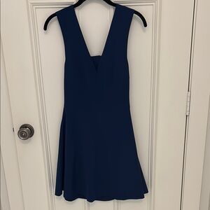 Elegant Navy Blue Sleeveless Dress